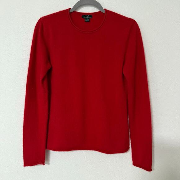 Prive 100%Cashmere Women's Red Long Sleeve Pullover Sweater Size Small - Picture 1 of 12